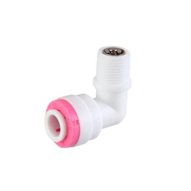 Imagem de Válvula Retorno Conector Cotovelo Mangueira 1/4 Rosca 1/8 - BR Fish
