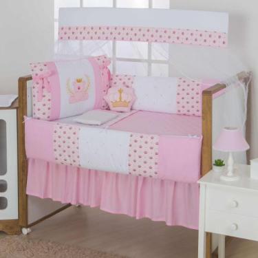 Imagem de Kit berço completo 11 peças masculino e feminino arco iris nuvem passa