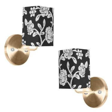 Imagem de Kit 2 Arandela New Cobre De Cupula Quadrada Floral Prata - MARRYLUZ