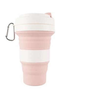 Imagem de Copo Retrátil Em Silicone Chaveiro Sanfonado Reutilizável - Alwy, Rosa