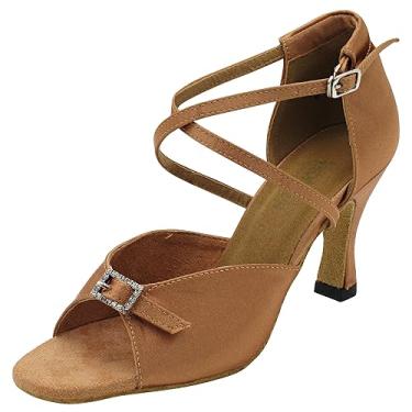 Imagem de Very Fine Tênis de dança feminino Clc1636 Salão Latino Salsa Tango Gala, Marrom, 40