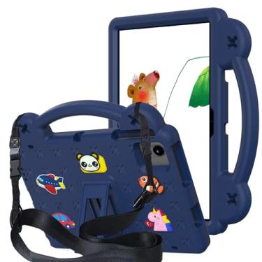 Imagem de YRH Capa para tablet Onn 10.1 (2024) modelo #100135925, capa infantil de EVA com alça de suporte, para Surf Walmart Onn Tablet Case 10,1 polegadas (geração 4), azul-marinho
