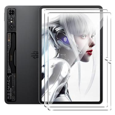 Imagem de Suttkue Película protetora de tela Red Magic Nova 10,9 polegadas, dureza 9H, antiarranhões, vidro temperado, compatível com capas, antiarranhões, (pacote com 2)