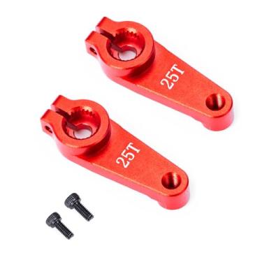 Imagem de WEFEINO 2Pcs 25T Servo Horn 15mm 18.5mm Metal 25 Teeth Steering Servo Arm Compatible with 1/10 RC Off-Road Crawler Drift Racing Car (18.5mm 25T)
