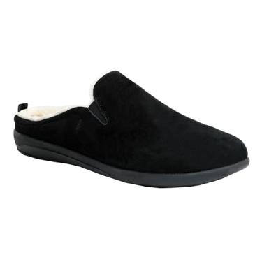 Imagem de REVITALIGN Pantufa masculina de camurça Dundee, Preto, 45