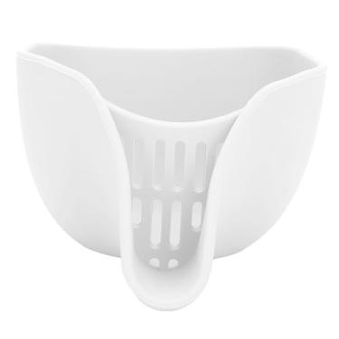 Imagem de Cesta de Drenagem, Silicone de Drenagem Eficiente, Multifuncional, Superfície Escorregadia, Resistente à Deformação, Tigela de Limpeza de Frutas Com Bico para Cozinha (Branco)