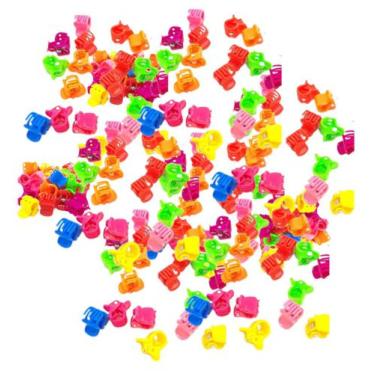 Imagem de Kit 120 Mini Piranha Presilha Cabelo Colorida 1cm - Lynx produções