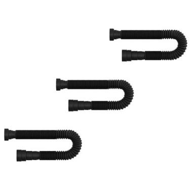 Imagem de Kit 3 Sifão Sanfonado Ajustável Pia Cozinha Tanque Preto - Higiban