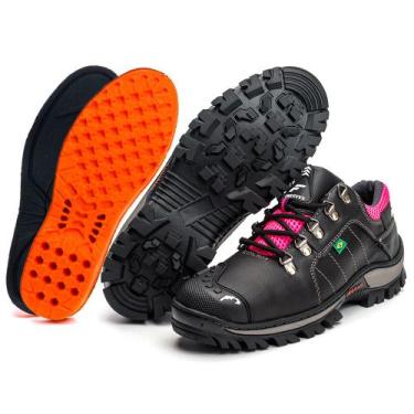 Imagem de Bota Feminina Cano Baixo Para Trabalho - Coturno Feminino, Preto, Rosa