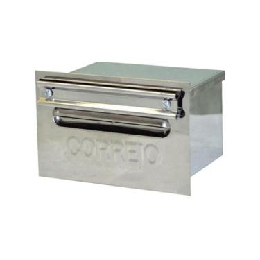 Imagem de Caixa Correio Cartas Envelope Inox Para Grade 20x21x12cm - Metal Mig