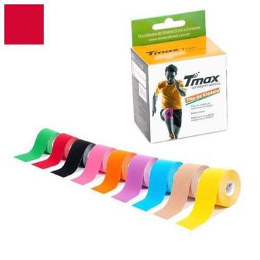 Imagem de Fita Kinésio Bandagem Adesiva Funcional Profissional Tmax, Vermelho
