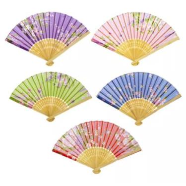 Imagem de Kit 20 Leque Madeira Oriental Dança Kung Fu Tai Chi Chuan Sortido - Ho