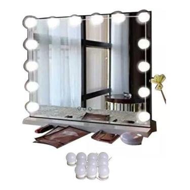 Imagem de Kit Luz Camarim Maquiagem Com 10 Lampadas Led 3 Cores - Mr Vendas