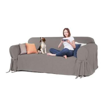 Imagem de Capa Protetora para Sofá de 3 Lugares em Gorgurão Resistente Lar Decor