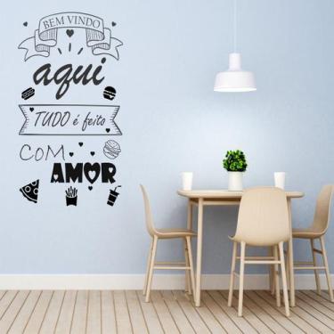 Imagem de Adesivo De Parede Decorativo Frase Bem Vindo Aqui LANCHONETE - DEKAL I
