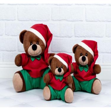 Imagem de Trio de pelucias natal shorts e camisa  - CKD CONFECCOES, Pelucia marr