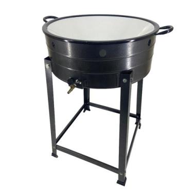 Imagem de Fritador Tacho de Fritura 20 Litros Industrial à Gás + Mangueira de Al