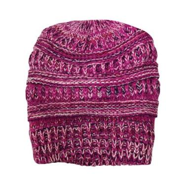 Imagem de Gorro Touca de Croche Feminina Com Furo Para Rabo de Cavalo Quentinha 