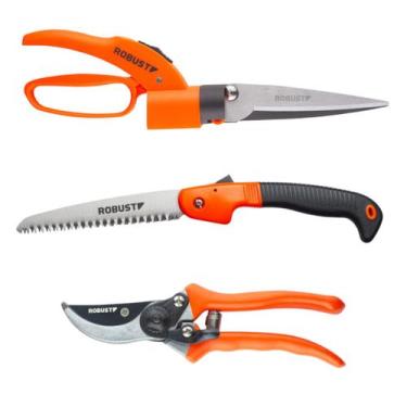 Imagem de Kit Poda Corte Jardinagem Serrote E Tesouras Rubust - ROBUST