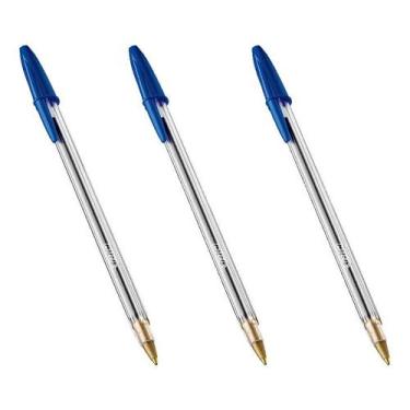 Imagem de Caneta Bic Crista 1.0 Média Azul - Kit 3, Bic Medem