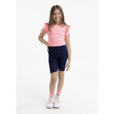 Imagem de Bermuda Infantil Ciclista em Cotton - Plii, Azul escuro, 8