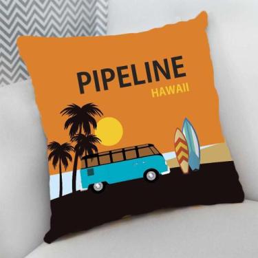 Imagem de Almofada Decorativa Cheia c/ Zíper 25x25 Surf Surfista Praia - Deluzz,