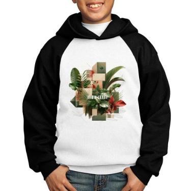 Imagem de Moletom Infantil Think Green - Foca na Moda, Branco, Preto, 10
