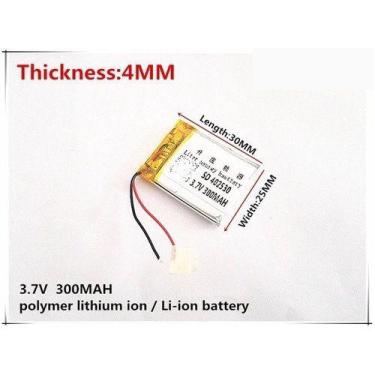 Imagem de Bateria  25mm X 30mm X 4mm 3,7v 300mah 2 Fios - KMIG
