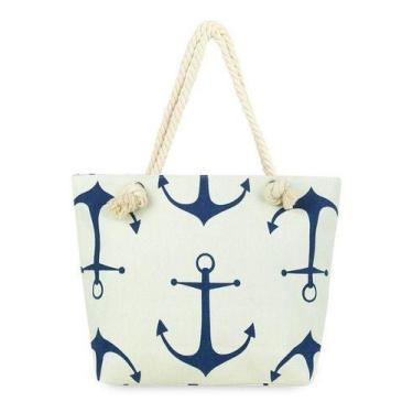 Imagem de Bolsa Feminina Moda Praia Lona Ancora Marinheiro Corda - Mrvendas, Ver