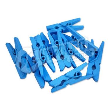 Imagem de Mini Pregador de Madeira Pequeno Azul Bebê 25x7x4mm (Prendedor) - 10 u