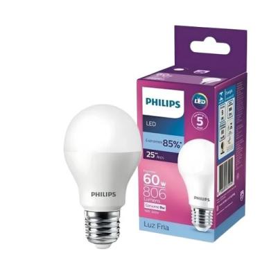 Imagem de Kit 4 Lampadas Led Bulbo 9W 806Lm Philips Bivolt, 127/220V, BRANCO-FRI