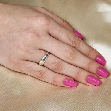 Imagem de Aliança em Prata 5mm Com Filete em Ouro 18k Love com Zircônia - FOZ