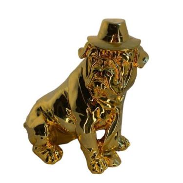 Imagem de Escultura Estatueta Decorativa Cachorro Chapeu Metal Formosa - LUXdéco