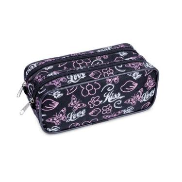 Imagem de Estojo Necessaire Duplo LS EE1208 com 2 divisões - LS Bolsas