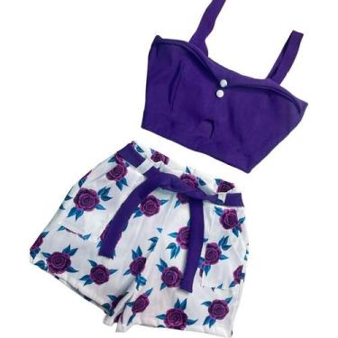 Imagem de Conjunto Plus Size Feminino Cropped Short Estampado 1831 - Bellucy Mod