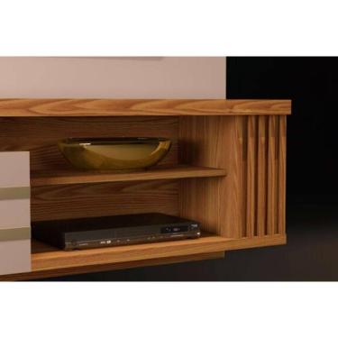 Imagem de Painel Home Para tv Até 55 Polegadas Marin Com Prateleiras E Bancada 160x153cm Bali-cedro - Dj Móveis