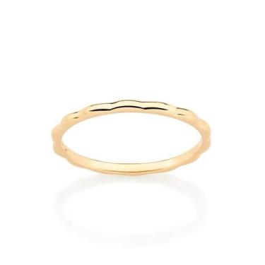 Imagem de Aliança Rommanel Ondulada Folheado a Ouro 513264, 16, Dourado