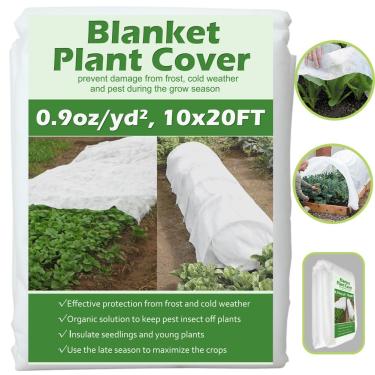 Imagem de Valibe Coberturas de plantas Proteção contra congelamento 3 m x 6 m Cobertura de fileira flutuante 25,5 g/m ² Cobertura de plantas de tecido de jardim para proteção de geadas de inverno/sol (3 pés x