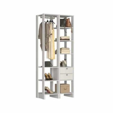 Imagem de Closet com 1 Cabideiro, 2 Gavetas e 8 nichos EY105-106 Linha Yes Emove