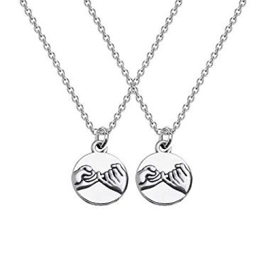 Imagem de FUSTMW 3 Colar Pinky Promise Pinky Swear Best Friends Gift Sisters Colares Joias da Amizade, Aço inoxidável, Nada