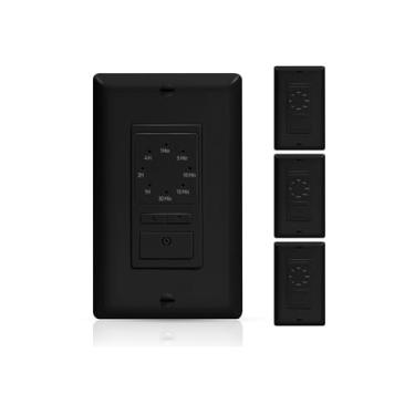 Imagem de ECOELER Interruptor de Temporizador de Parede, 1-5-10-20-30-60 Minutos, Configurações de Contagem Regressiva de 2 A 4 Horas, Interruptor de Luz com Modo de Ativação Constante para (4 - Pacote, Preto)
