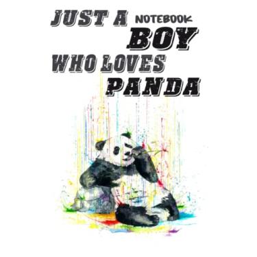 Imagem de Notebook - Just a boy who loves panda 10: Quotes College Ruled Journal_6in x 9in x 114 Pages