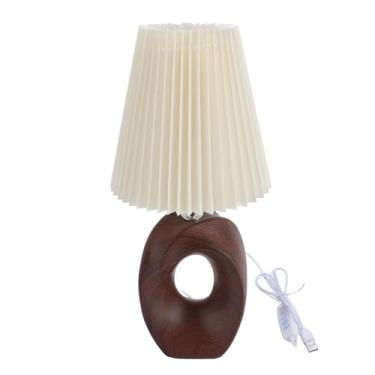 Imagem de Abajur de Cabeceira Em 3 Cores, Abajur Decorativo de Mesa de Cabeceira Com Abajur Plissado de Linho para Festas de Casamentos Em Casa do Quarto