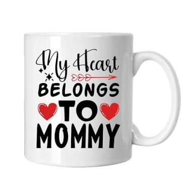 Imagem de SpreadPassion Caneca de café My Heart Belongs To Mommy, presente para namorado e namorada, ideia de presente de dia dos namorados, presente para marido e esposa, ideia de presente de aniversário do