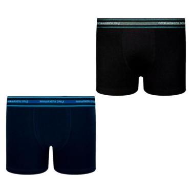 Imagem de Kit 2 Cuecas Boxer Infantil Lupo Box Criança Algodão Menino, Preto com