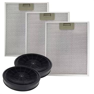 Imagem de 3 Filtro Aluminio +2 Carvão Depurador Electrolux De80B De80X