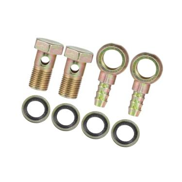 Imagem de Hihaha Banjo Bolt M16x1,5 12 mm Banjo Mangueira Barb Bolt Acessórios Adaptador de Conexão de Linha de Freio com Arruelas de Cobre para Motocicleta Carro (conjunto de 2) Material Durável