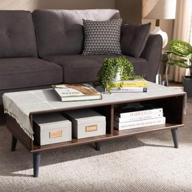 Imagem de Bzvystux Toalha de mesa de café, capa de mesa de café com bolsos e borla, grade de café para sala de estar, pequena retangular, lavadora, secadora, tampa contra poeira, fácil de cuidar, lavável na