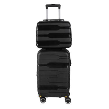 Imagem de Kit mala bordo 10kg com frasqueira de mao em Polipropileno - Salvador (Preto)