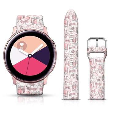 Imagem de FTFCASE Pulseiras natalinas de Páscoa de 20 mm compatíveis com Samsung Galaxy Watch 40/41/42/43/44/45/46/47 mm, pulseira rosa Lucky Bunny para Galaxy Wacth 7/6/5/4/3/5 Pro/6e 4 Classic/Wacth Active 2
